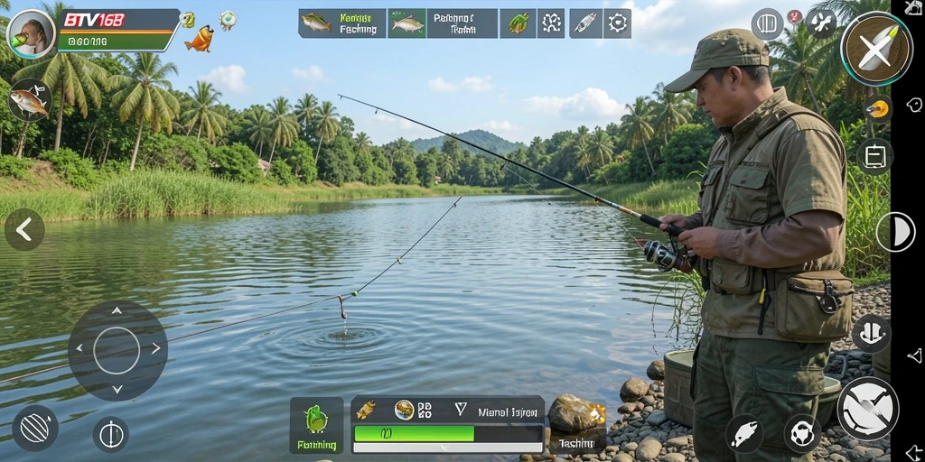 Screenshot gameplay BTV168 menampilkan momen menangkap ikan yang seru.