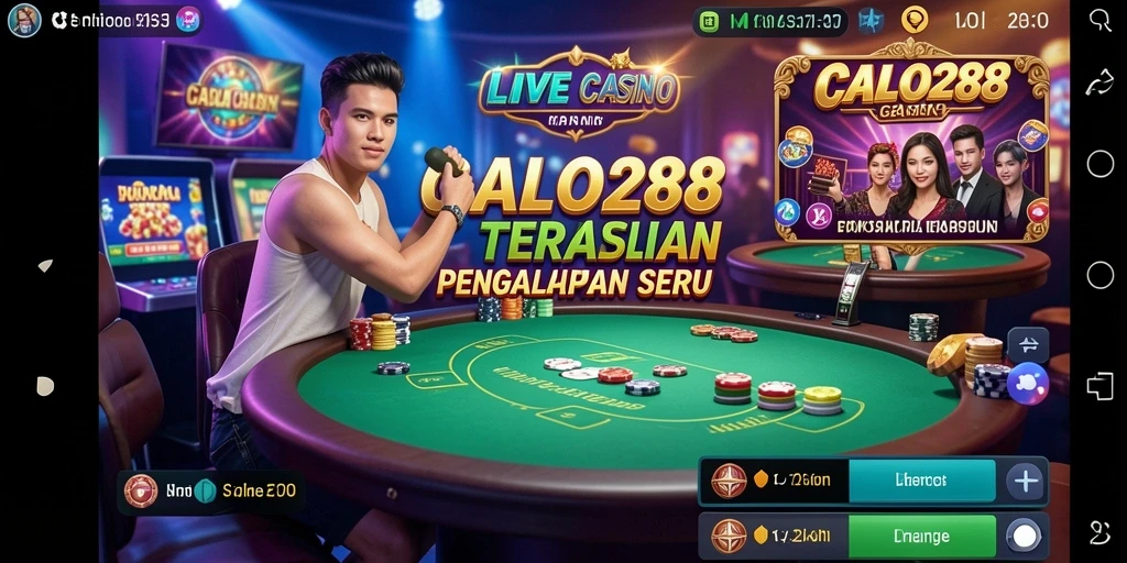 Screenshot gameplay Live Casino CALO288 menunjukkan suasana yang sangat mendebarkan.
