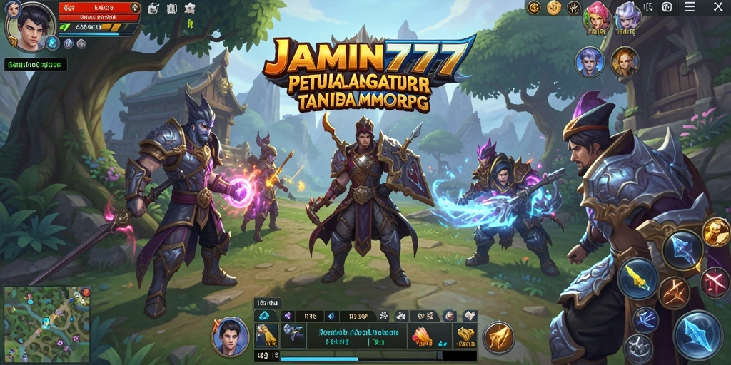 Tampilan seru gameplay JAMIN777 dalam petualangan MMORPG.