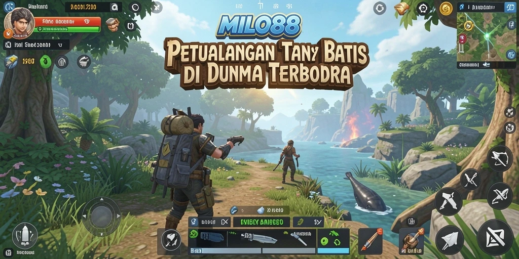 Screenshot permainan MILO88 menampilkan kebebasan eksplorasi dunia terbuka.