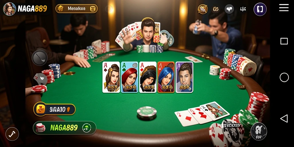 Screenshot utama NAGA889 menampilkan pengalaman bermain poker yang seru.