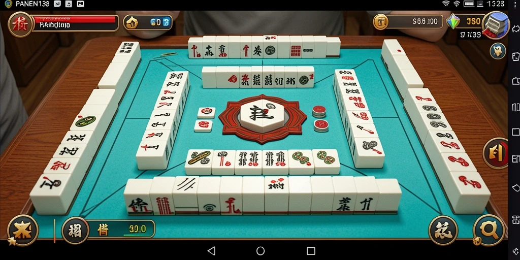 Tampilan gameplay seru dari PANEN138 dengan ubin Mahjong yang berwarna-warni.