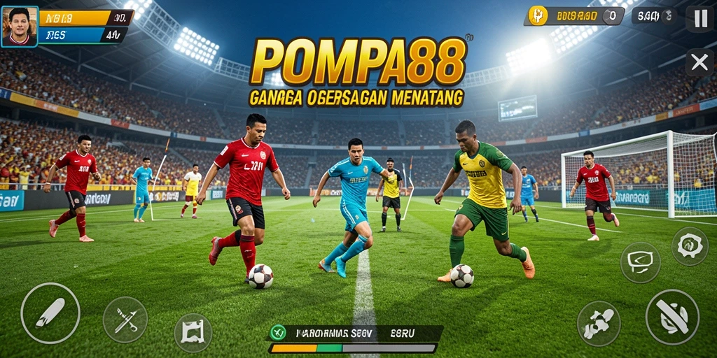 Tampilan gameplay POMPA88 menyajikan aksi olahraga yang mendebarkan.