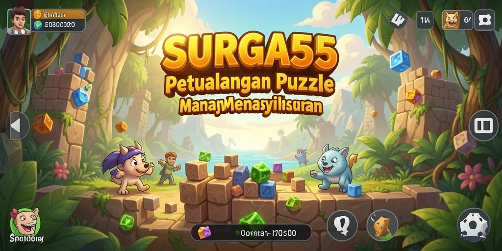 Screenshot menampilkan gameplay menarik dari SURGA55 dengan tantangan Puzzle.